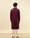 Manyavar Men Jamun Purple Chikankari Sequinned Kurta Set