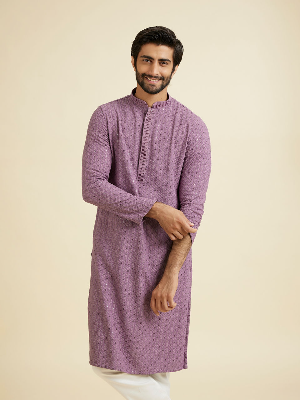 Manyavar Men Lavish Lilac Kurta Pajama