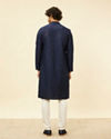 Manyavar Men Sapphire Blue Chikankari Sequinned Kurta Set