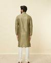 Manyavar Men Mushroom Grey Sequined Patterned Kurta Set