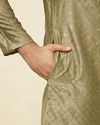 Manyavar Men Mushroom Grey Sequined Patterned Kurta Set