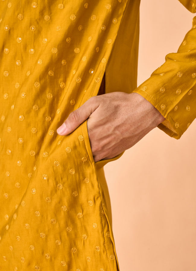 Manyavar Men Mustard Sunshine Kurta Pajama