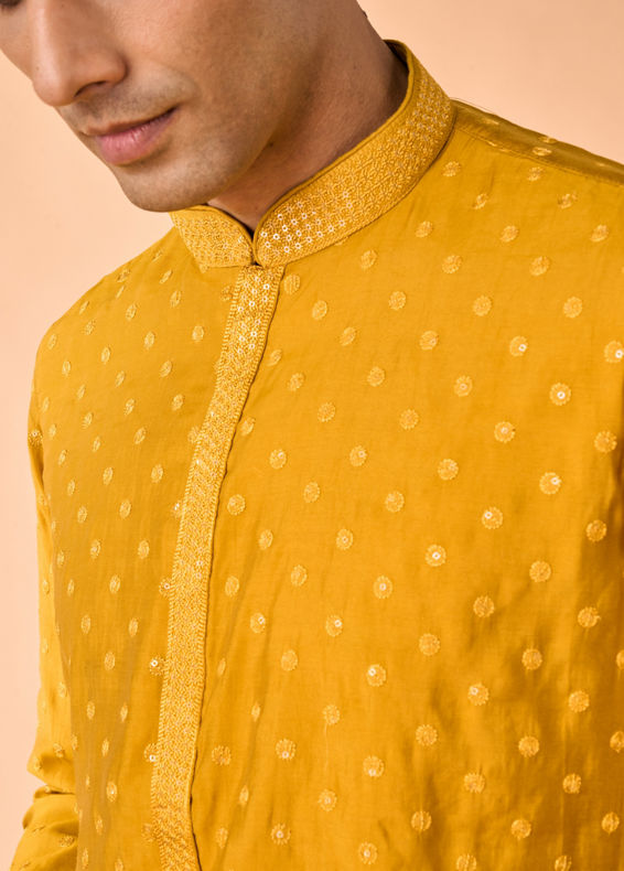 Manyavar Men Mustard Sunshine Kurta Pajama