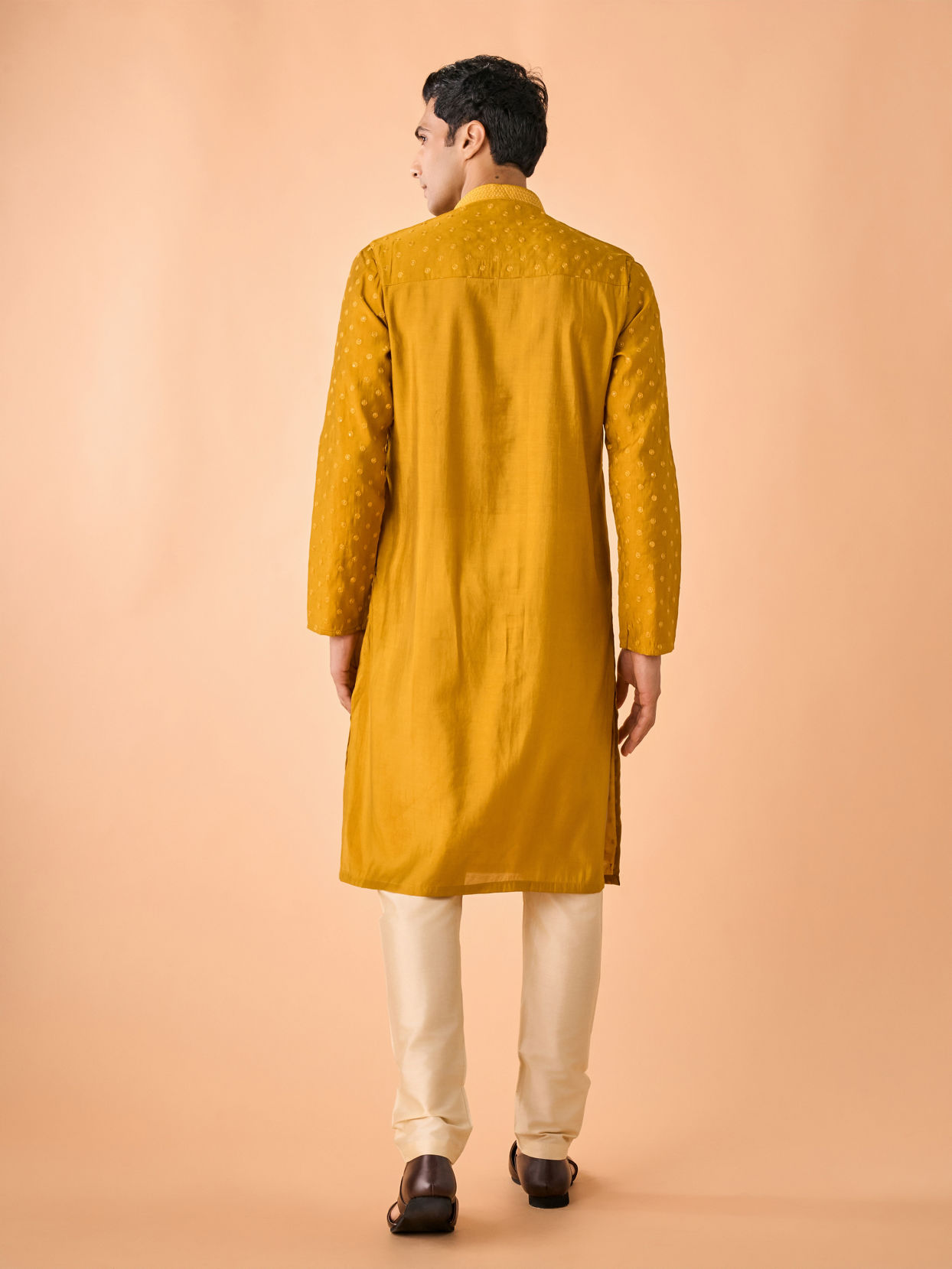 Manyavar Men Mustard Sunshine Kurta Pajama