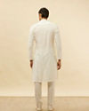 Manyavar Men Bright Cream Dotted Sequinned Kurta Set