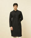 Midnight Black Sequined Kurta Set