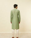 alt message - Manyavar Men Sage Green Sequined Kurta Set image number 5