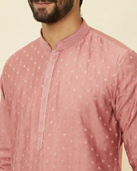 Manyavar Men Conch Shell Pink Sequined Kurta Set