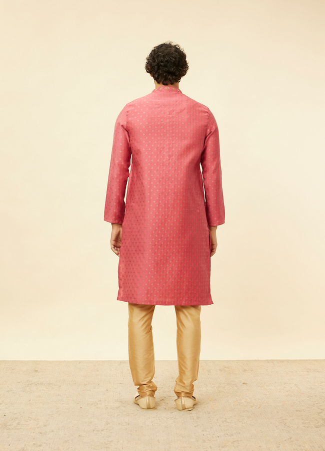 Manyavar Men Rouge Red Floral Buta Patterned Kurta Set