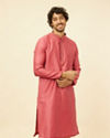 Rouge Red Floral Buta Patterned Kurta Set image number 0