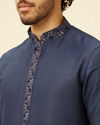 Manyavar Men Navy Blue Embroidered Bandhgala Kurta Set