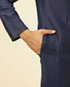Manyavar Men Navy Blue Embroidered Bandhgala Kurta Set
