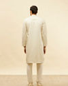 alt message - Manyavar Men Pearl White Jaal Embroidered Sequinned Kurta Set image number 5