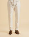 Manyavar Men Enthralling Cream Satin Kurta Pajama
