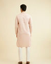 Manyavar Men Baby Pink Jaal Patterned Kurta Set