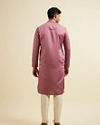 Manyavar Men Dusty Pink Jaal Patterned Kurta Set