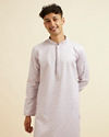 alt message - Manyavar Men Lilac Jaal Patterned Kurta Set image number 0