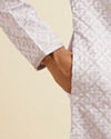 Manyavar Men Lilac Jaal Patterned Kurta Set