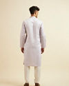 alt message - Manyavar Men Lilac Jaal Patterned Kurta Set image number 4