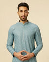 Manyavar Men Mustard Yellow Chikankari Kurta Set