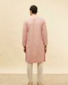 alt message - Manyavar Men Rose Pink Chikankari Sequinned Kurta Set image number 5