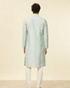 alt message - Manyavar Men Light Blue Buta Patterned Kurta Set image number 4