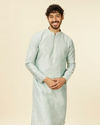 Manyavar Men Light Blue Buta Patterned Kurta Set