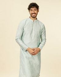 Manyavar Men Light Blue Buta Patterned Kurta Set
