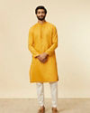 alt message - Manyavar Men Mustard Yellow Classic Kurta Set image number 2