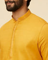 alt message - Manyavar Men Mustard Yellow Classic Kurta Set image number 1