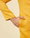 alt message - Manyavar Men Mustard Yellow Classic Kurta Set image number 3