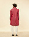 alt message - Manyavar Men Maroon Self Patterned Kurta Set image number 5