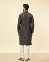 Manyavar Men Charcoal Black Imperial Printed Kurta Set image number 5