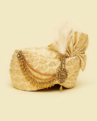 Manyavar Men Beige Brocade Enchantment Safa