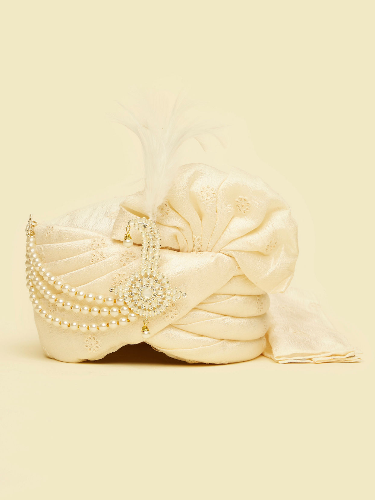 Manyavar Men Cream Elegance Safa