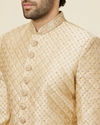 alt message - Manyavar Men Antique Gold Stone Work Sherwani Set image number 1