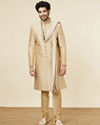 Manyavar Men Antique Gold Stone Work Sherwani Set