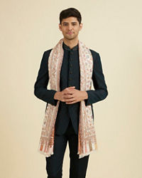 Manyavar Men Cream Elegance Shawl