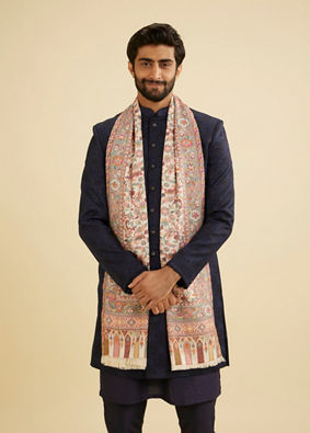 Manyavar Men Classic Cream Festive Shawl Accessories