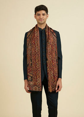 Manyavar Men Black Elegance Shawl