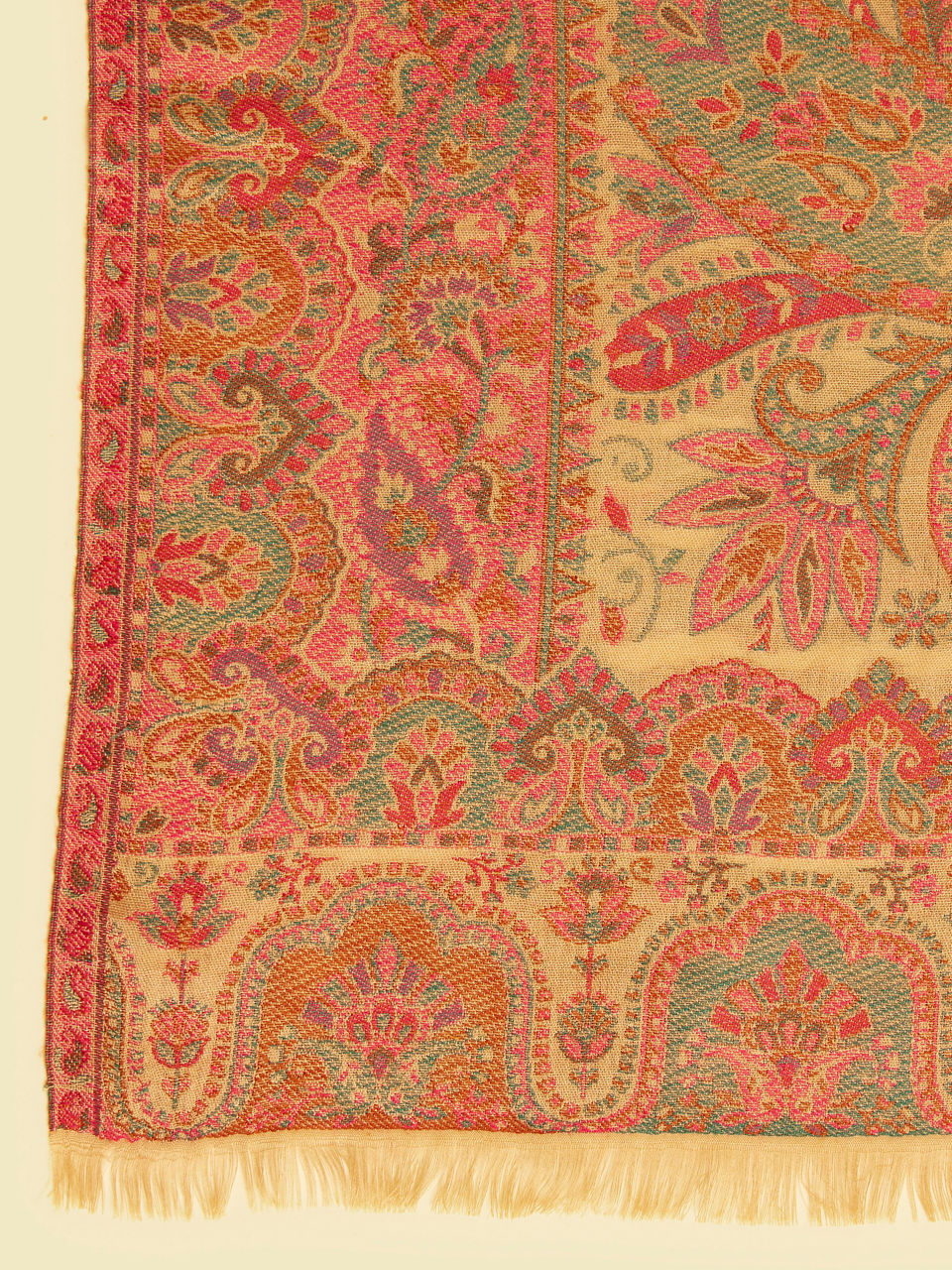 Manyavar Men Blush Pink Paisley Patterned Shawl with Floral Buta Motifs