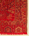 Manyavar Men Scarlet Red Paisley Patterned Shawl with Floral Buta Motifs