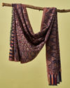 Manyavar Men Dark Blue Blended Viscose Shawl with Print
