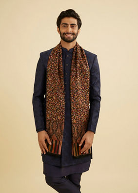 Manyavar Men Dapper Black Shawl - Accessories image number 0