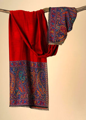 Manyavar Men Maroon Festive Shawl