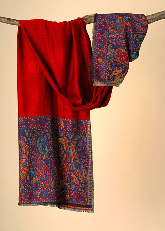 Manyavar Men Maroon Festive Shawl