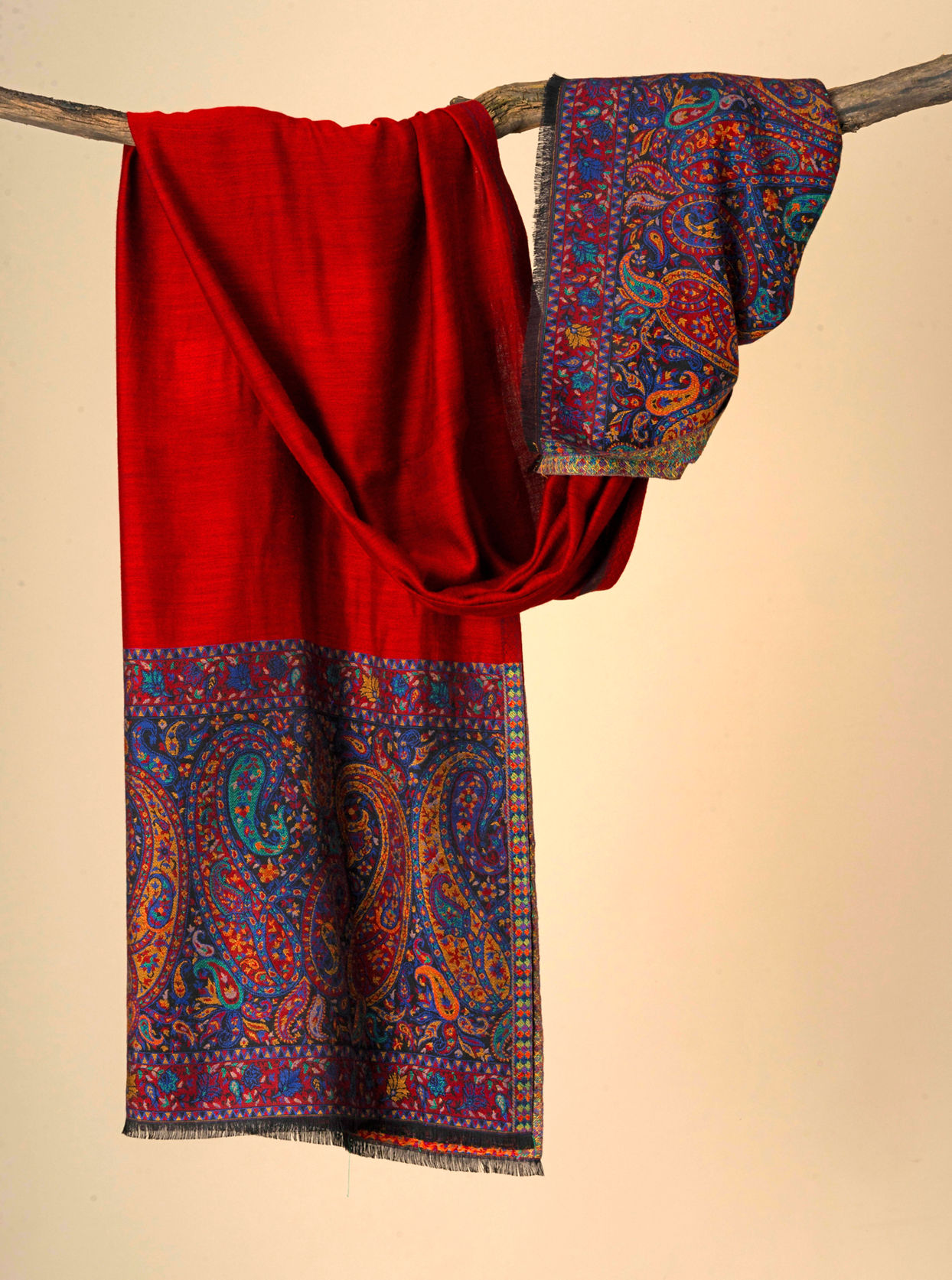 Manyavar Men Maroon Festive Shawl
