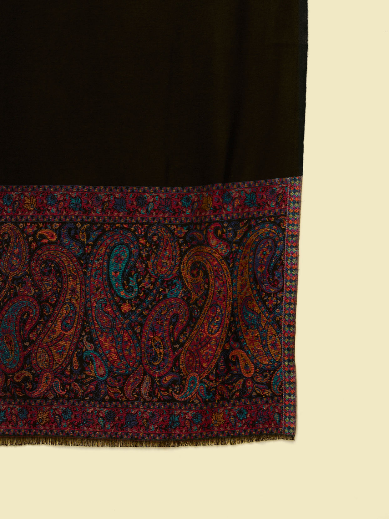 Manyavar Men Black Elegance Viscose Shawl