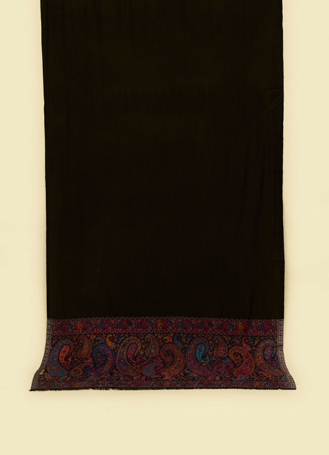 Manyavar Men Black Elegance Viscose Shawl