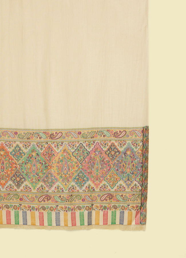 Manyavar Men Warm White Elegance Shawl